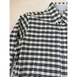 Brooks Brothers 1818 Shirt Mens XL Blue White Plaid Regent Oxford Button Preppy
